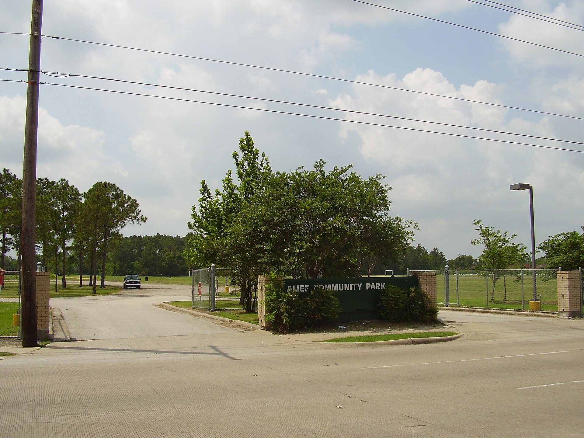 Entrance to Alief Community Park in Houston