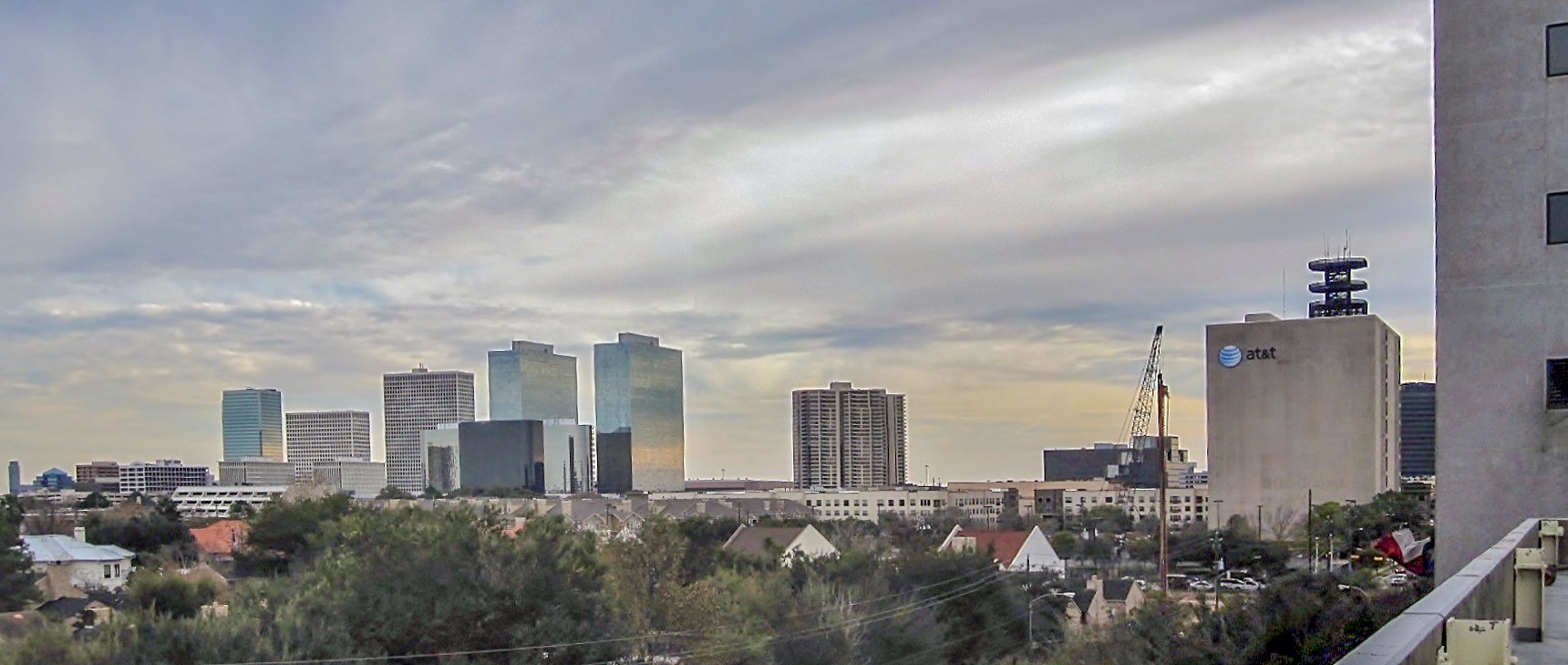 Office towers and trees at Houston's Greenway Plaza