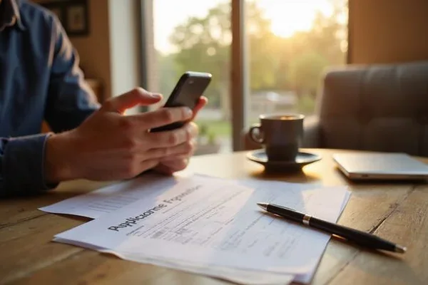 Lease application and fee schedule on a desk