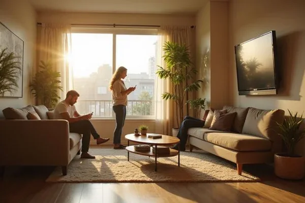 Illustration of an apartment living room