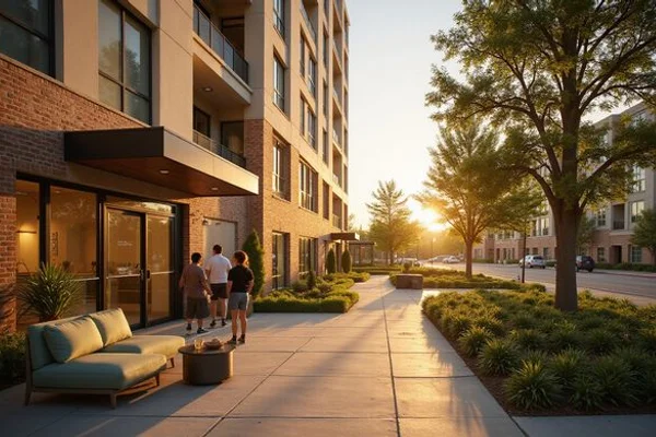 Illustration of a mid-rise apartment building