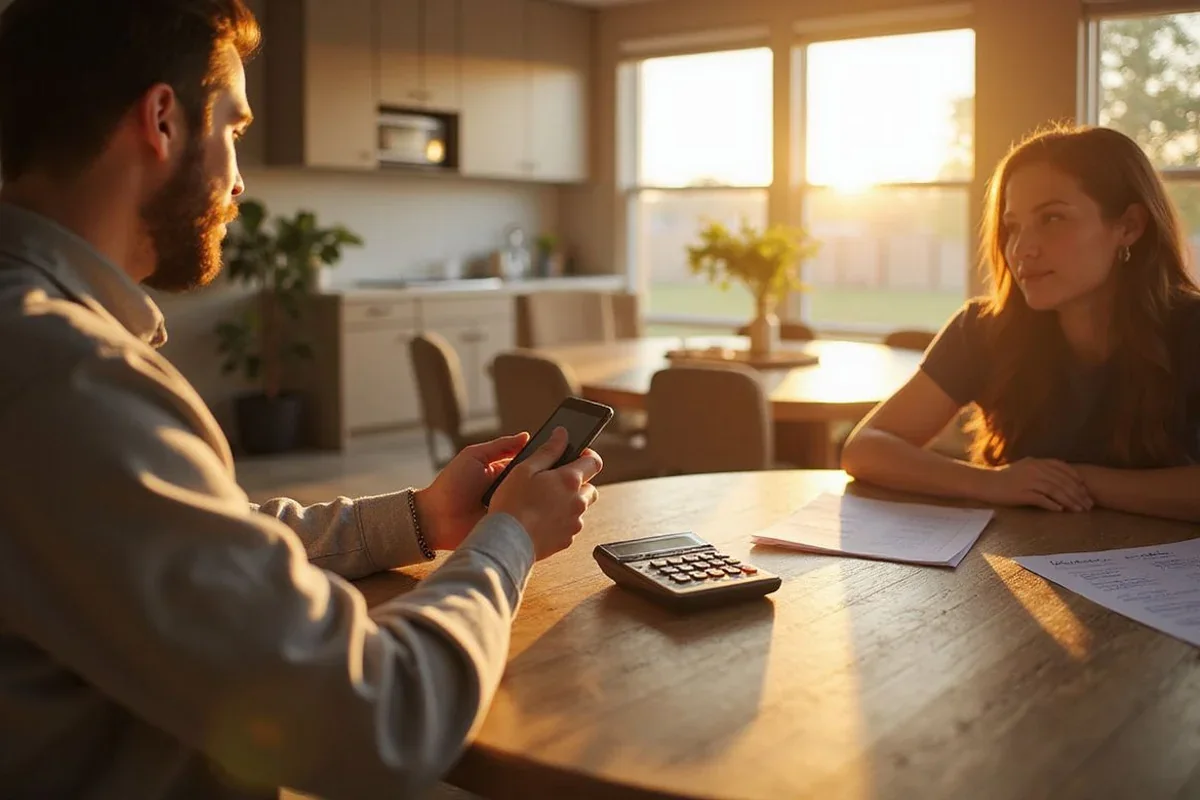 Calculator and notes comparing advertised rent with effective rent